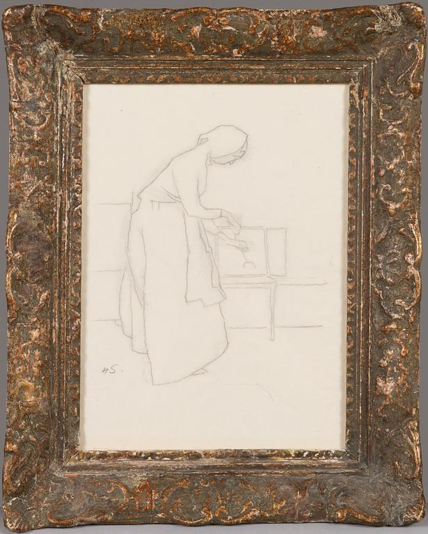 Helene Schjerfbeck, At the Hearth.