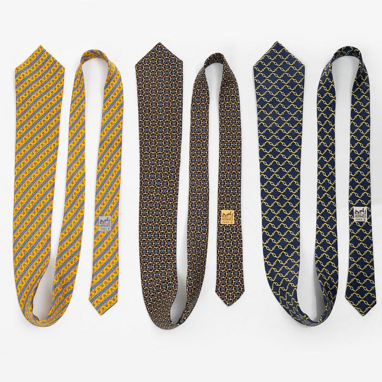 Hermès, slipsar, 3 st.