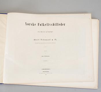 BOK, "Norske folkelivsbilleder" Efter Malerier og Tegninger af Adolph Tidemand, Christian Törnsberg, Christiania, 1858.