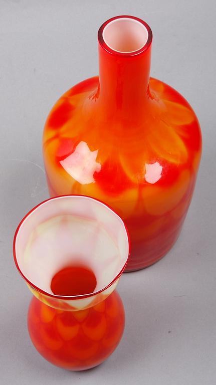 VASER, 2 st, glas. Elme glasbruk. 1960-tal.