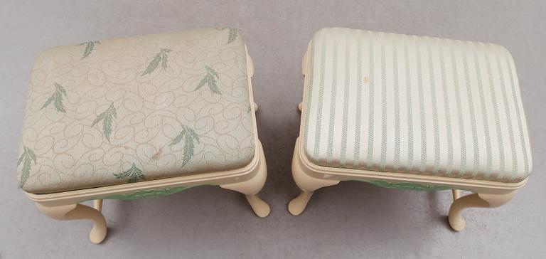 TABURETTER, 1 par, rokokostil, 1900-talets mitt.
