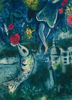 Marc Chagall Efter, "La Baie des Anges au bouquet de roses", ur: "Nice et la Côte d 'Azur".