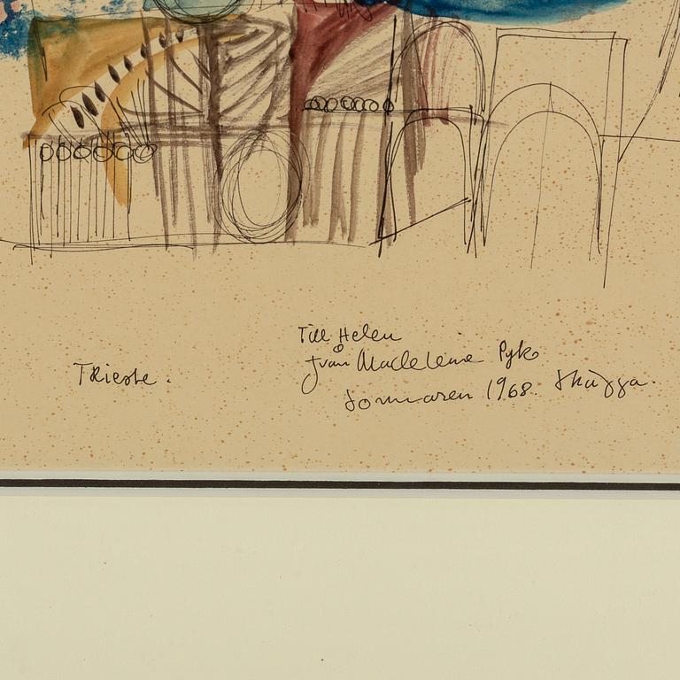 MADELEINE PYK, mixed media, signed.