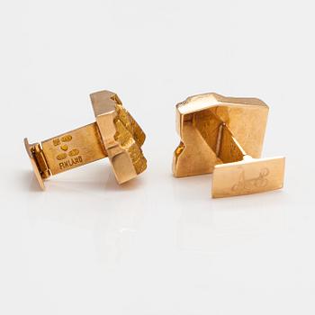 Björn Weckström, "Rocky Mountains", a pair of 14K gold cufflinks. Lapponia 1969.