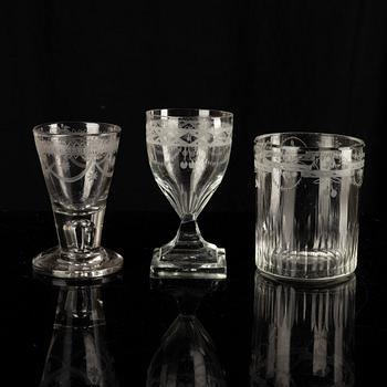 Ten late Gustavian glasses, early 19th century.