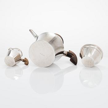 Tapio Wirkkala, A 3-piece 'TW176' silver coffee set, marked TW, Kultakeskus, Hämeenlinna, Finland 1966 and 1968.