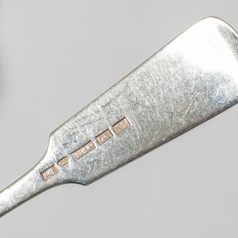 Bestickservisdelar, 16 st, bl.a. Charles Lias, London, England 1844.