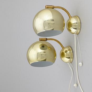 A pair of 1970's wall lamps.