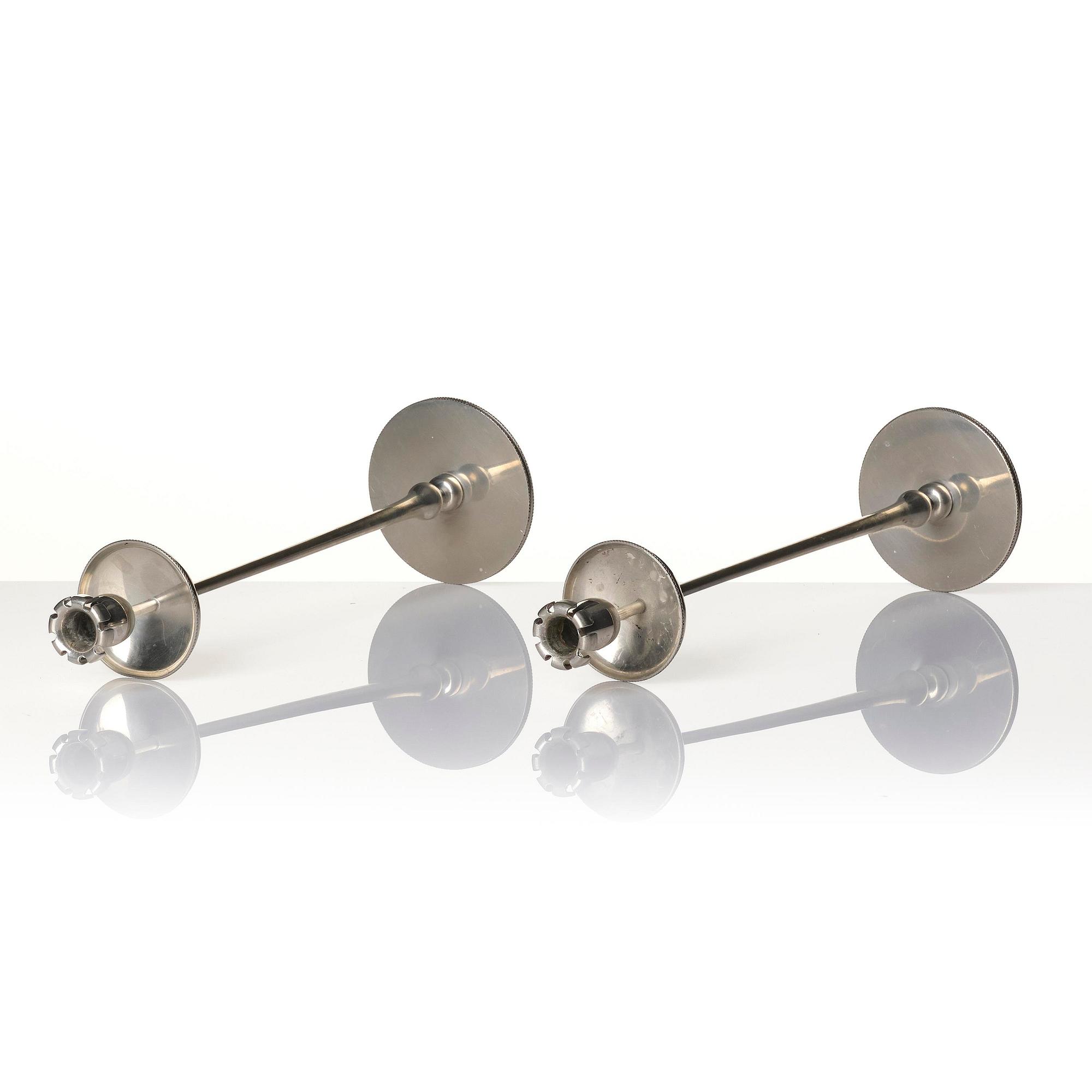 Josef Frank, a pair of pewter candlesticks, Firma Svenskt Tenn, Stockholm, 1956.