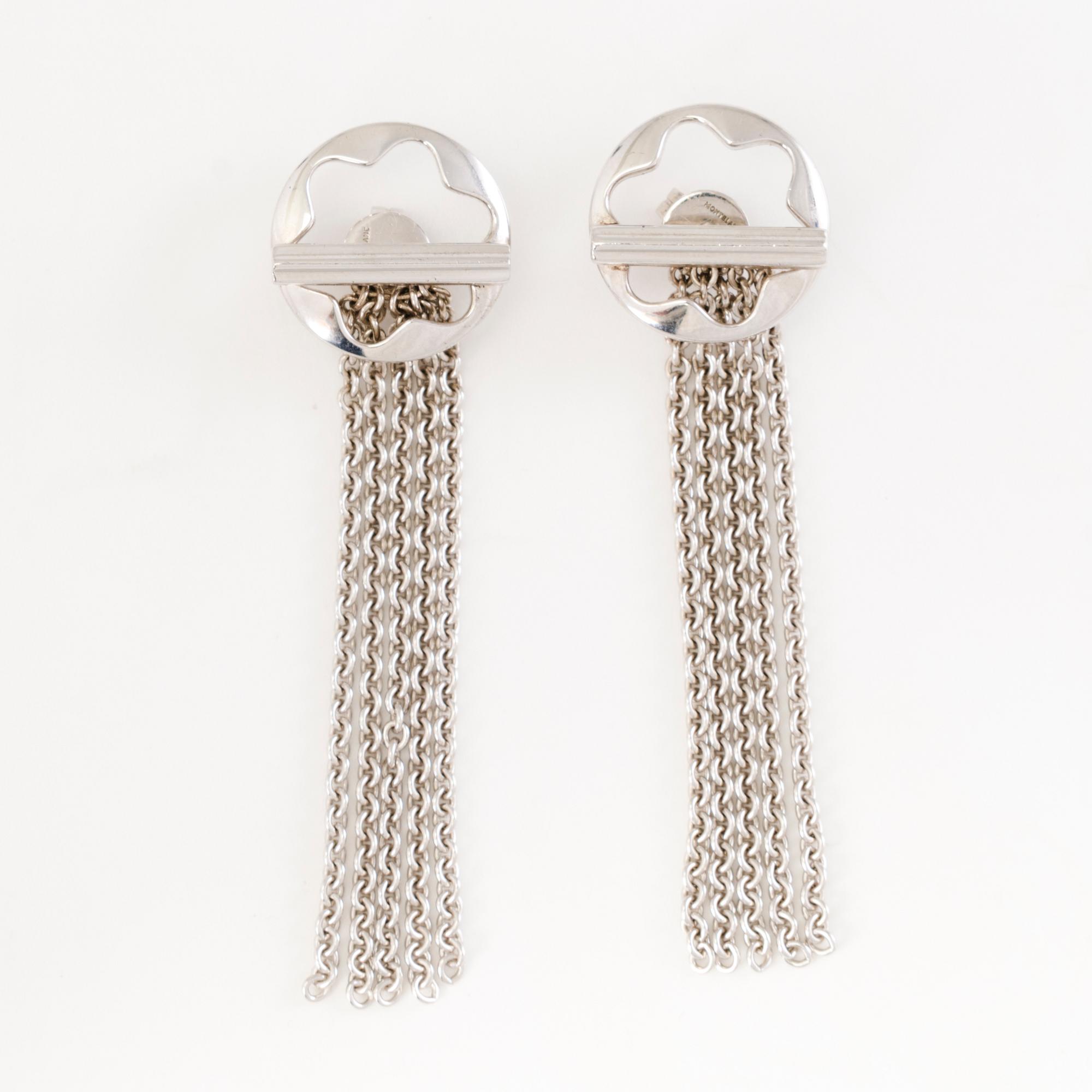 Montblanc necklace and earrings "Star collection" in silver.