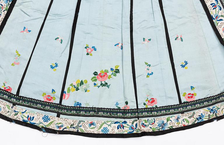 Kjol, broderat siden. Qingdynastin, 1800-tal.