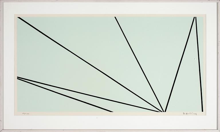 OLLE BAERTLING, färgserigrafi, "Arci", signerad, bladet tryckt 1958, numrerad 59/100.