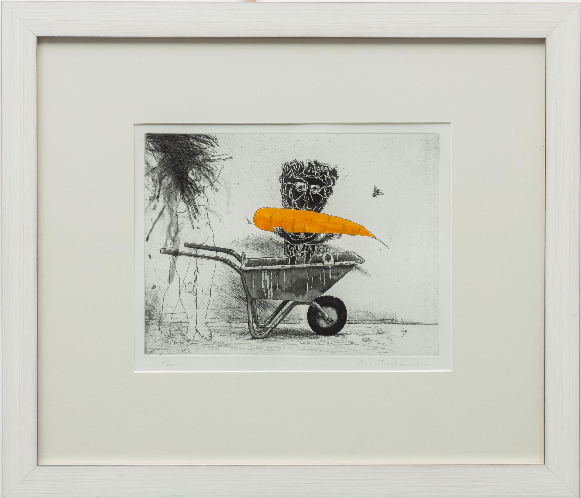 PG Thelander, Composition with a Carrot in a Wheelbarrow.