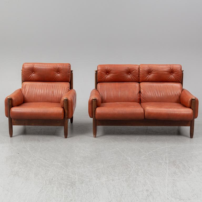 A 1960's/70's three-piece furniture suite.