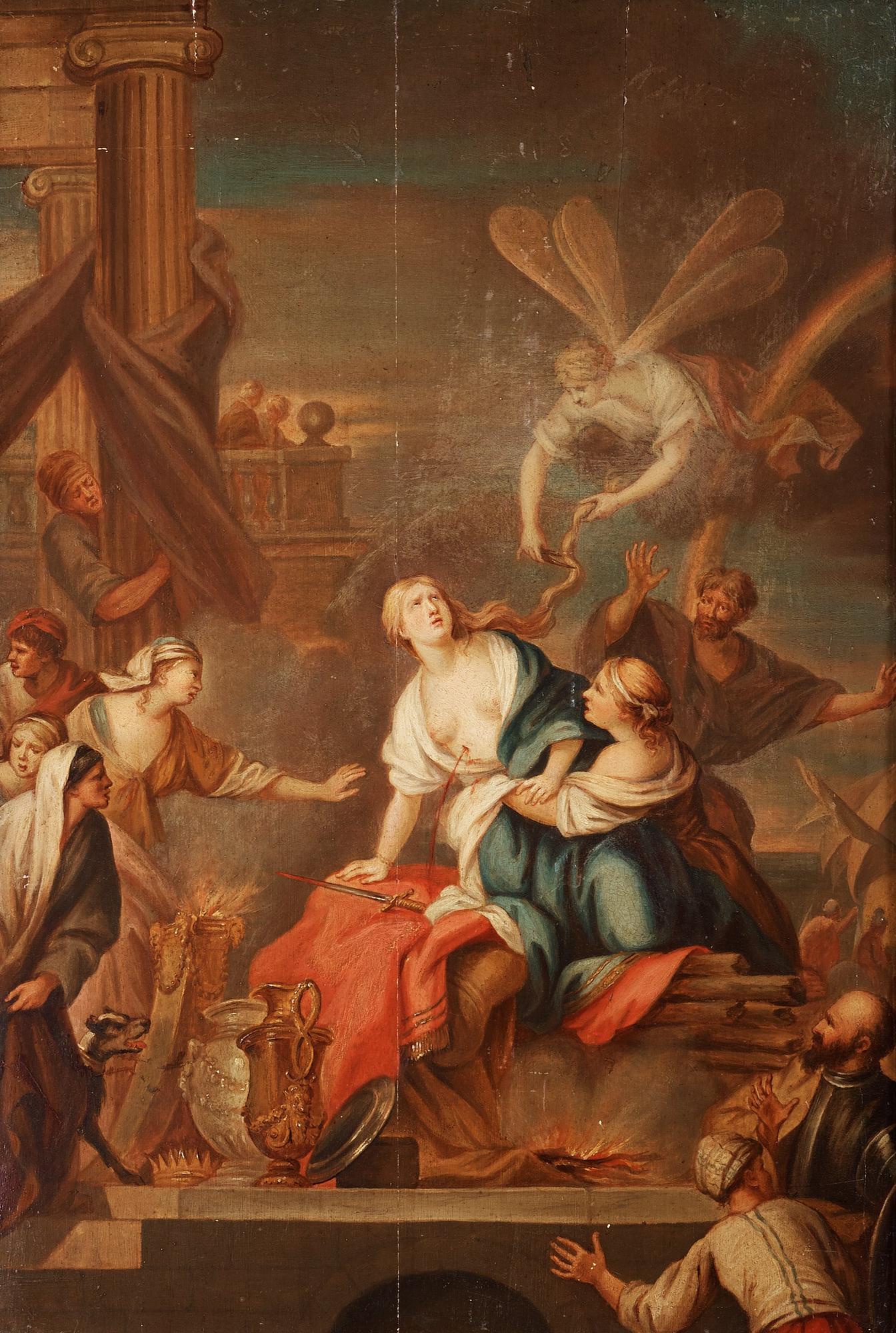 Anton Rafael Mengs Circle of, Mythological scene with queen Dido and Iris.