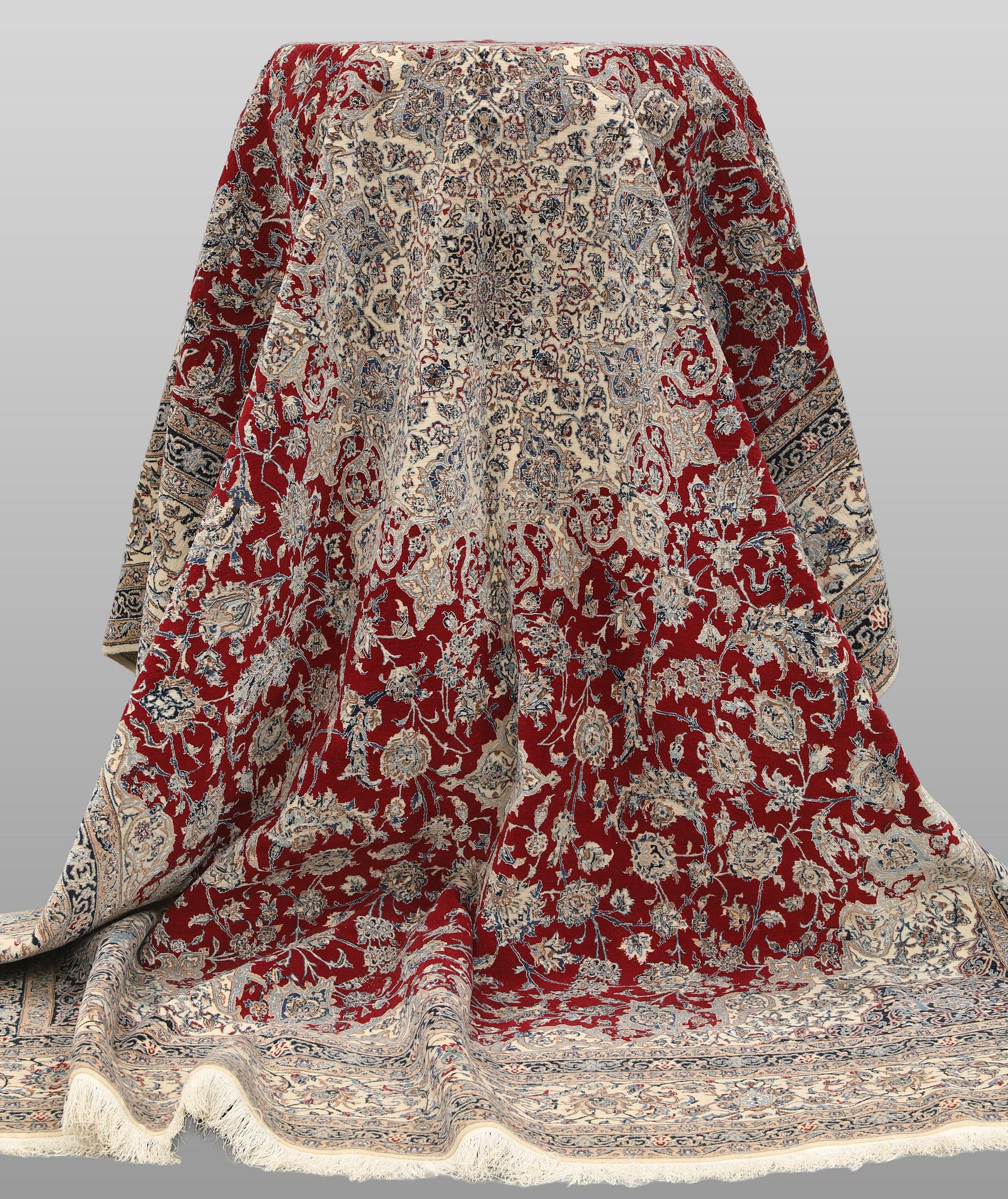 Rug, Nain, part silk, 372 x 260 cm.