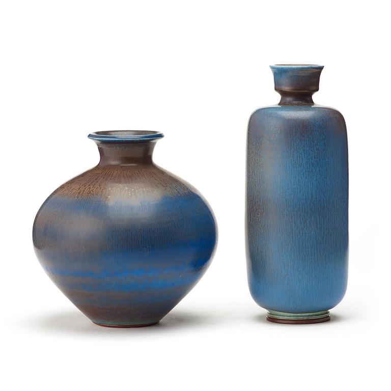 Berndt Friberg, vaser, 2 st, Gustavsbergs studio 1974 och 1976.