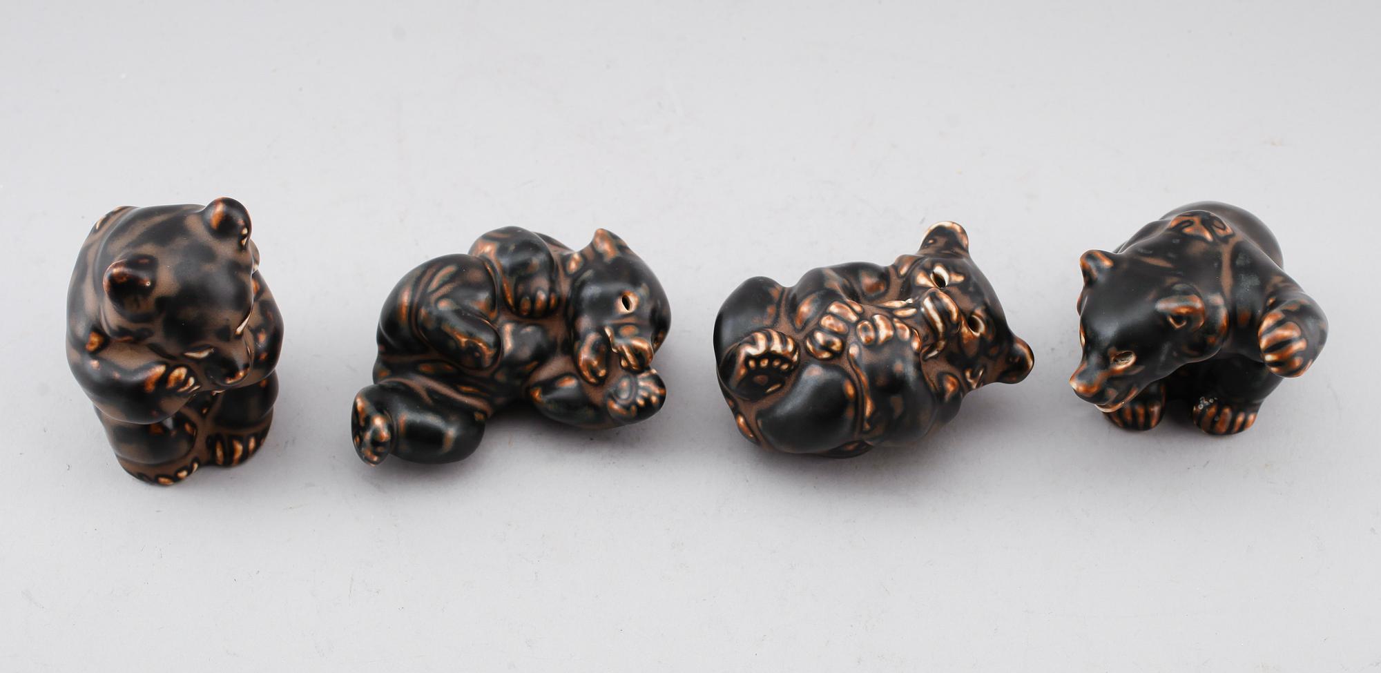 FIGURER, 4 st, stengods, Knud Kyhn, Royal Copenhagen.