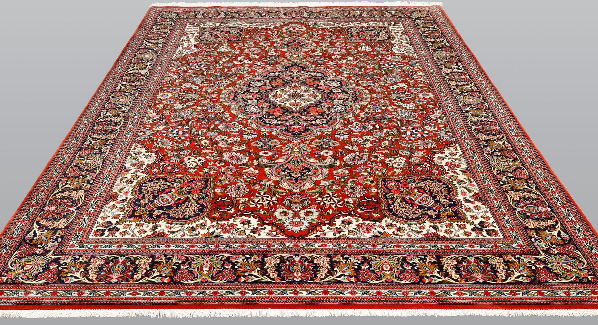 A corck wool Qum carpet, c 300 x 204 cm. - Bukowskis