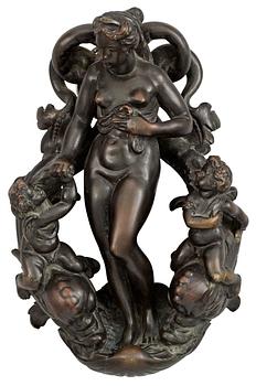 1119. An Italian 18th/19th century door knocker, after the model by Tiziano Aspetti (1559-1606).