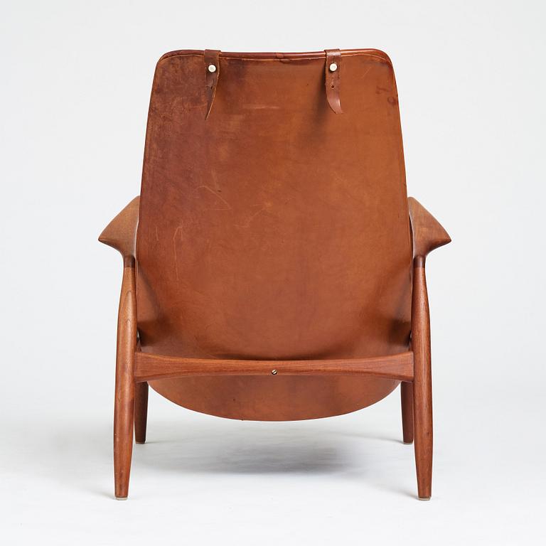 Ib Kofod-Larsen, fåtölj, "Sälen", hög, Olof Perssons Fåtöljindustri (OPE), Jönköping, 1950-60-tal.