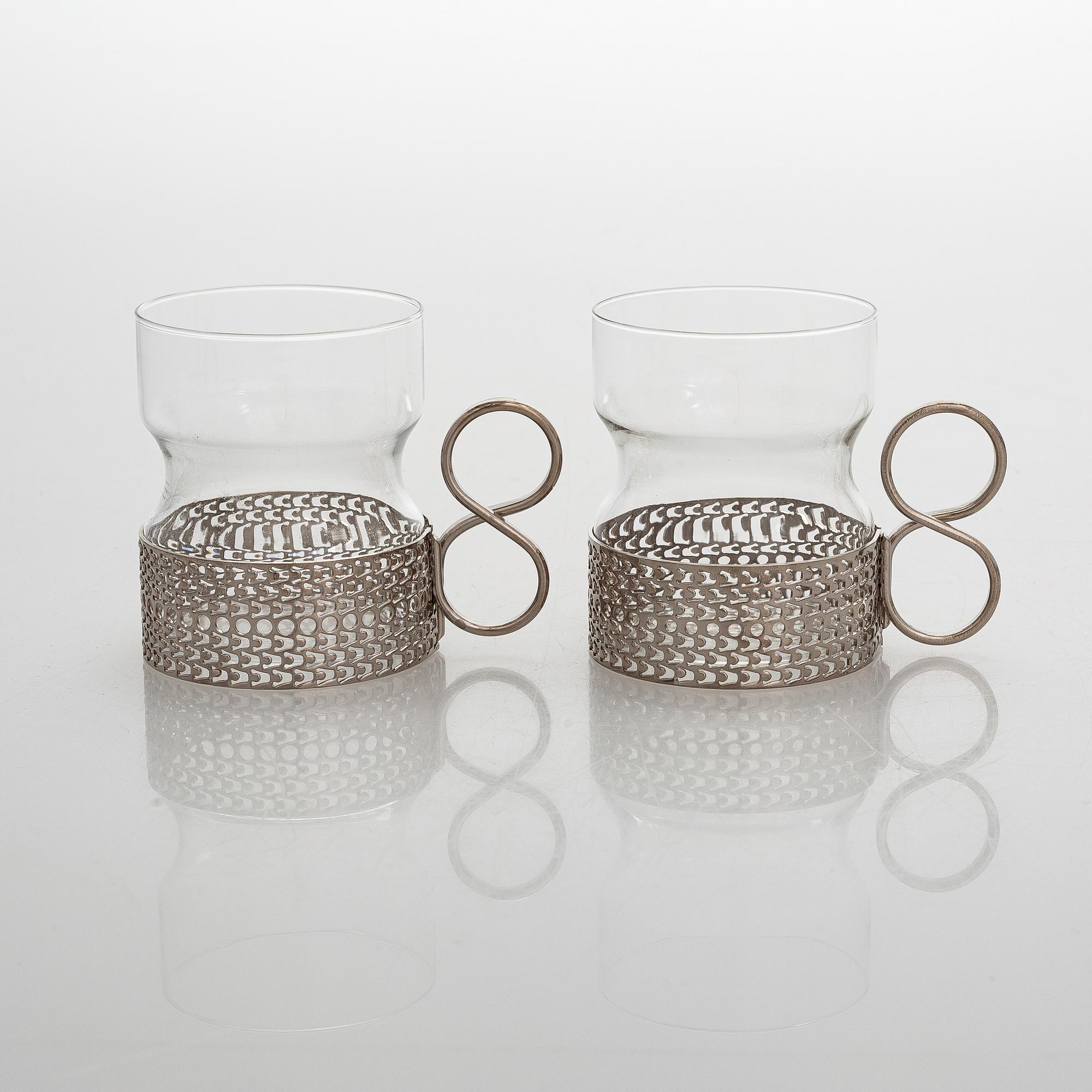 Timo Sarpaneva, teglas/ glögglas, 12 st, "Tsaikka", Iittala.