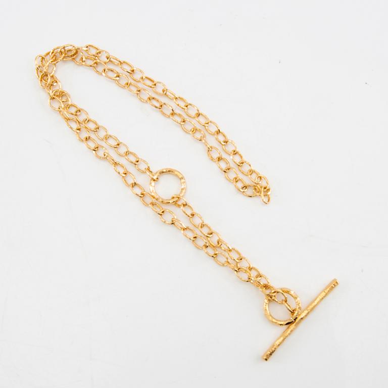 Necklace "Pin Lock Chain" 18K gold, Sandberg.