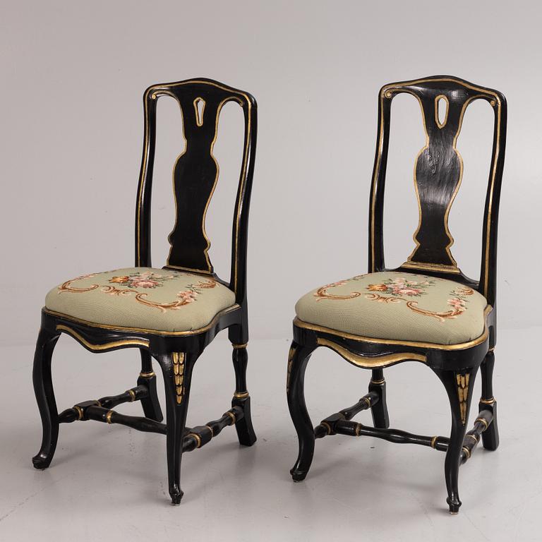 A pair of rococo chairs, mid 18th Century.