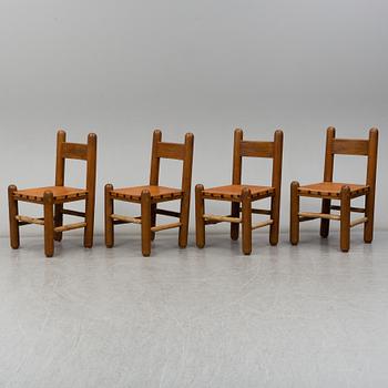 A set of four pine chairs, second half of the 20th century.