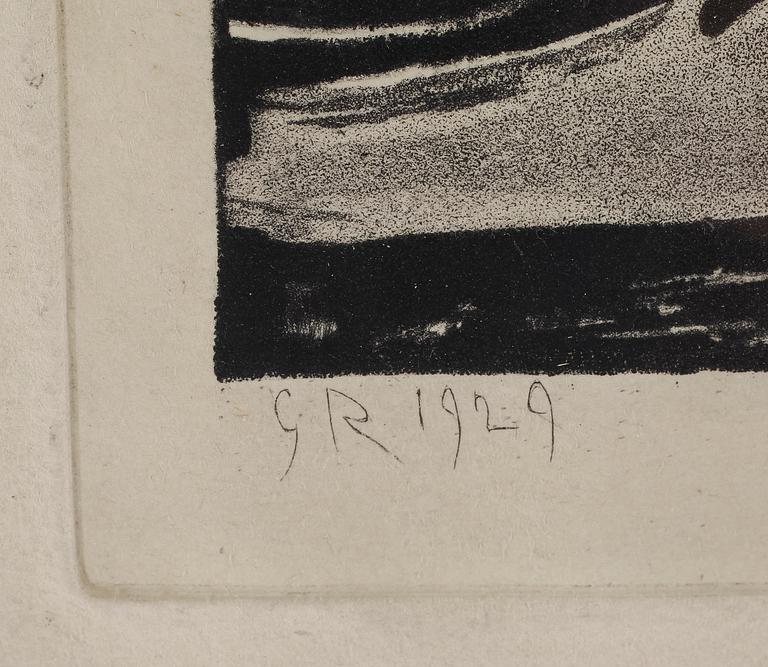 GEORGES ROUAULT, akvatintetsning, signerad och dat i plåten 1929.