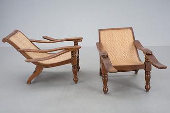VILSTOLAR, ett par, kolonialstil. 1900/2000-tal.