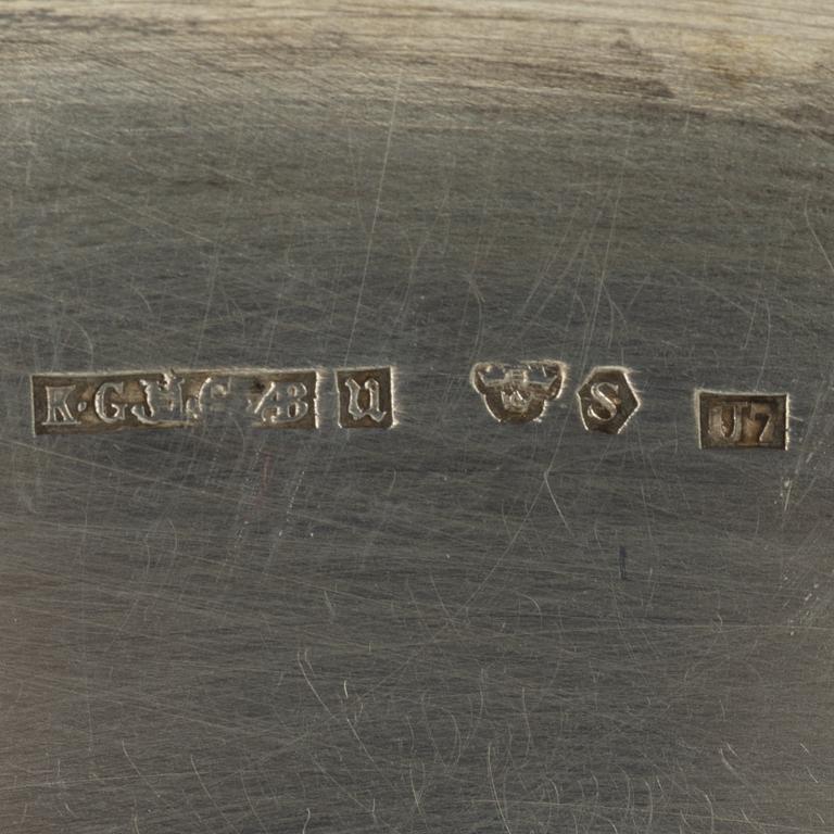 Ten Swedish silver dishes, including mark of KG Markström, Uppsala 1916.