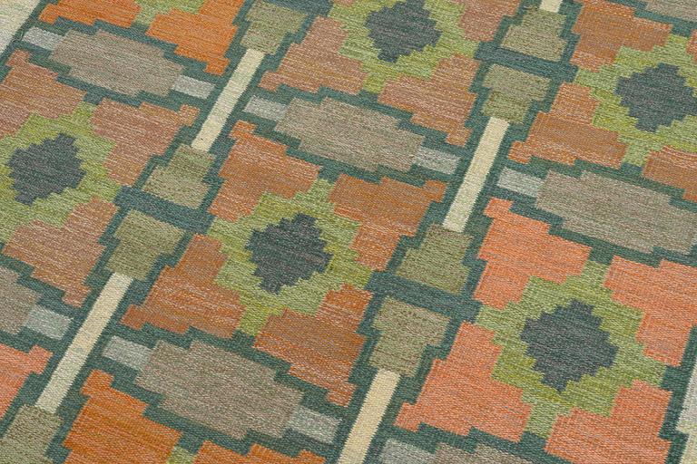 Judith Johansson, a carpet, 'Pors' flat weave, c. 265 x 192 cm, signed JJ.
