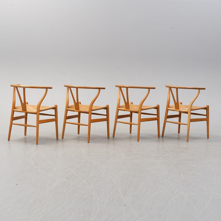 A set of four model 'Y-Chair', by Hans J Wegner for Carl Hansen & Son, Denmark.