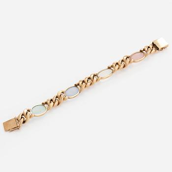 Armband, 14K guld, och cabochonslipade stenar.