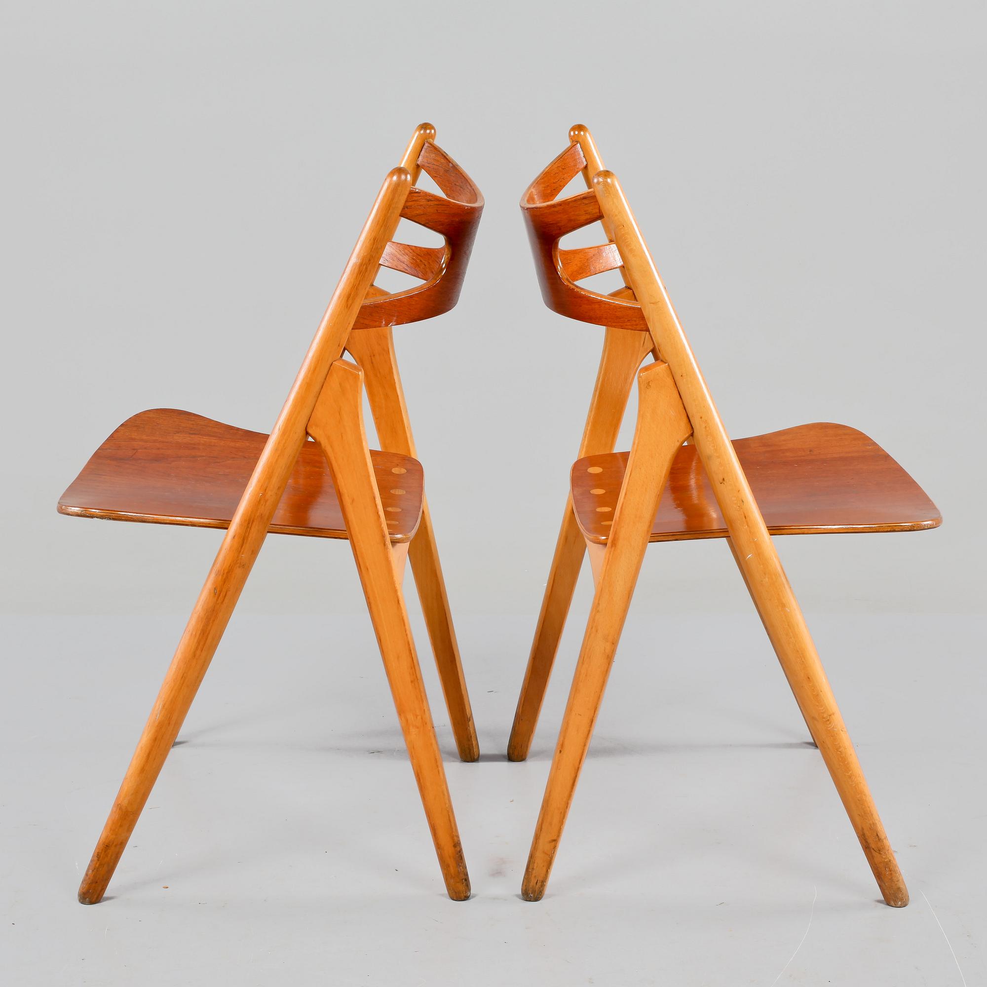 STOLAR, 5 st, "CH-29" / "Savbukkestolen", Hans J Wegner, Ferdinand Lundquist, 1950-60-tal.