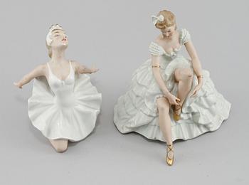 FIGURINER, 2 st, porslin, Wallendorf, tyskland, 1900-tal.
