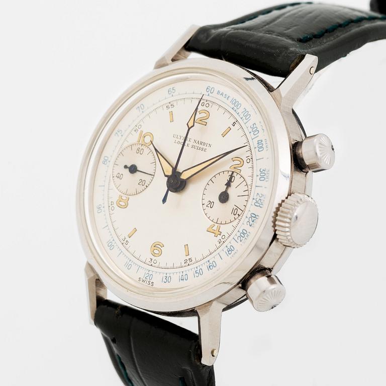 Ulysse Nardin, Locle Suisse, chronograph, "François Borgel Case", ca 1945.