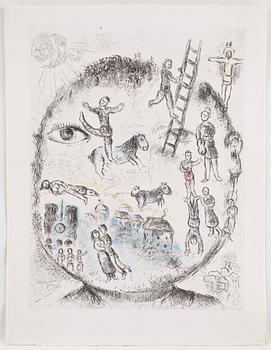 MARC CHAGALL, etsning med handkolorering, ej signerad.