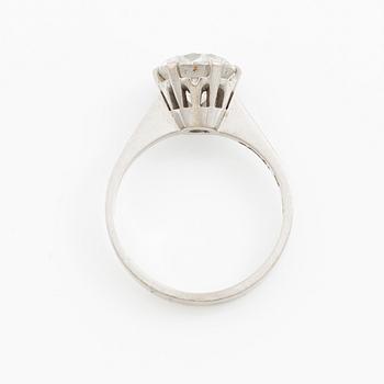 Ring, solitaire, 18K white gold with brilliant-cut diamond 1.79 ct.