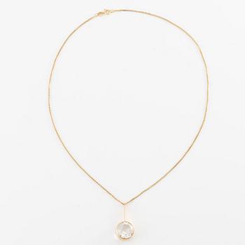 Pendant, 18K gold with rock crystal, chain Balestra 18K gold.