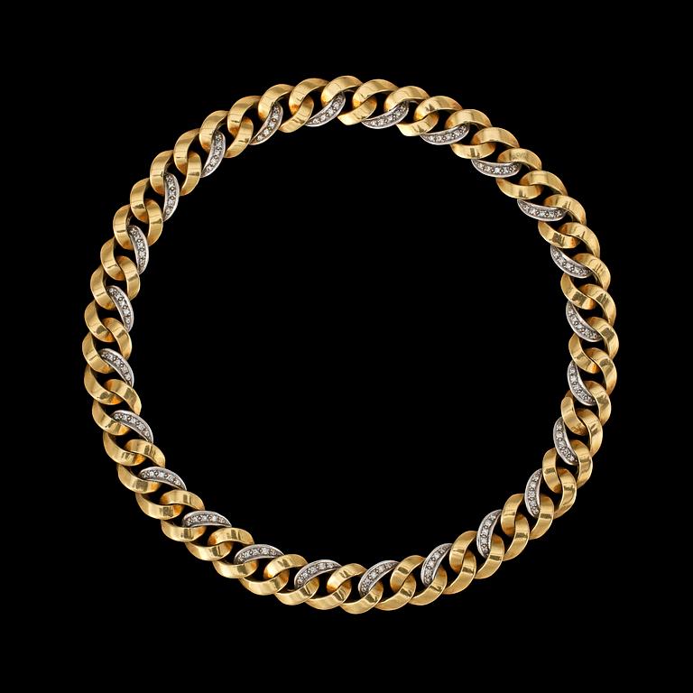 COLLIER, briljantslipade diamanter, tot. ca 1.20 ct, Italien.