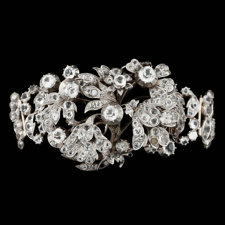 ARMBAND, silver, paste, Frankrike 1800-tal. Tot ca 67 gram.