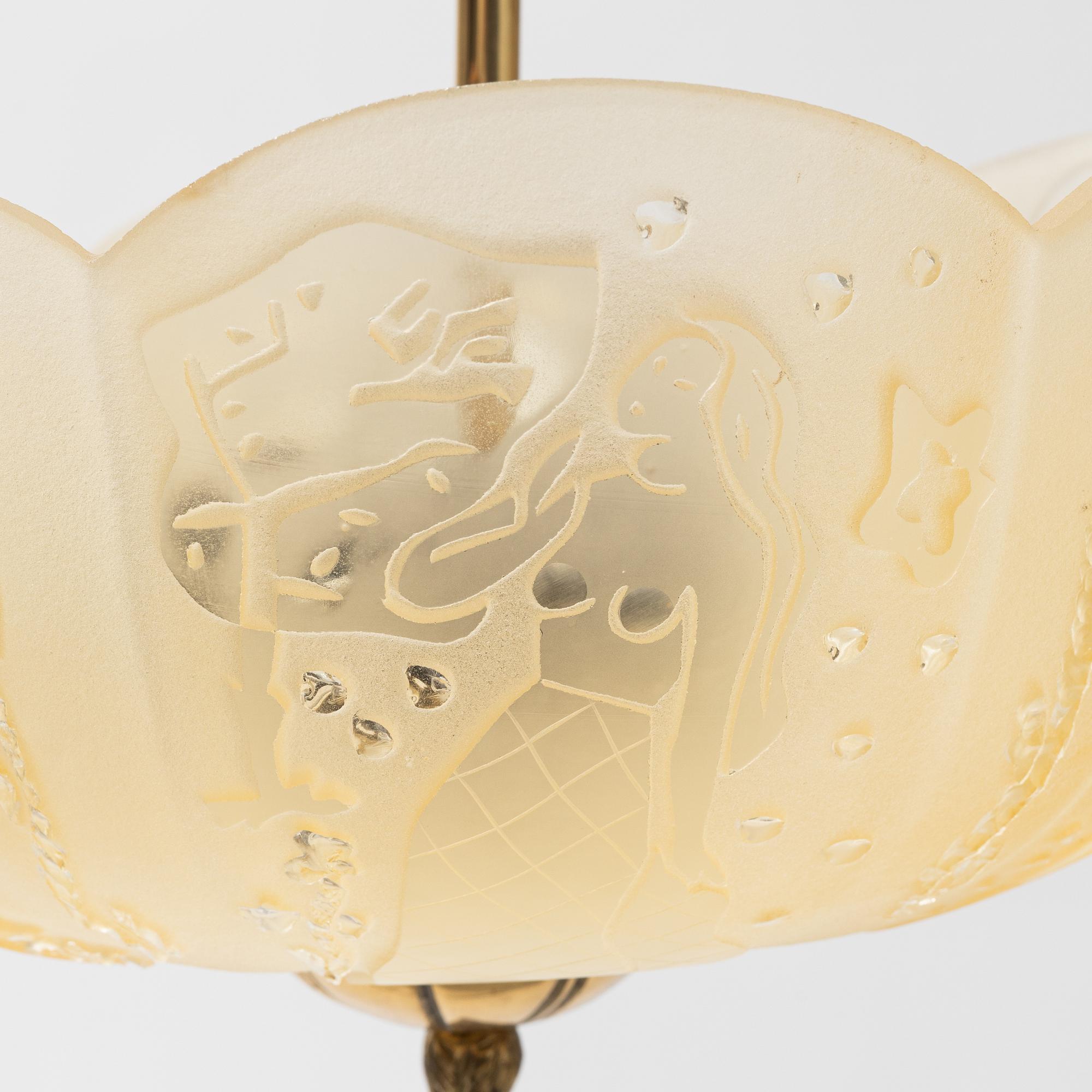 A Swedish Modern ceiling light, 1940s.