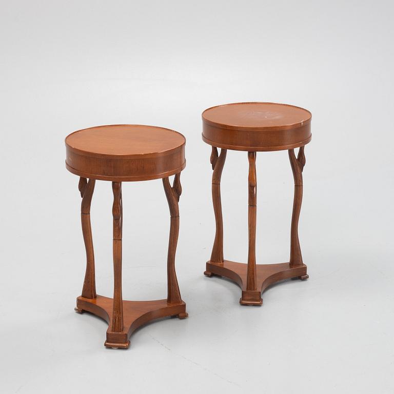A pair of Empire style bedside tables, Selva, Italy.