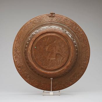 A Northern Europe/Germany first half 18th century copper alms dish,