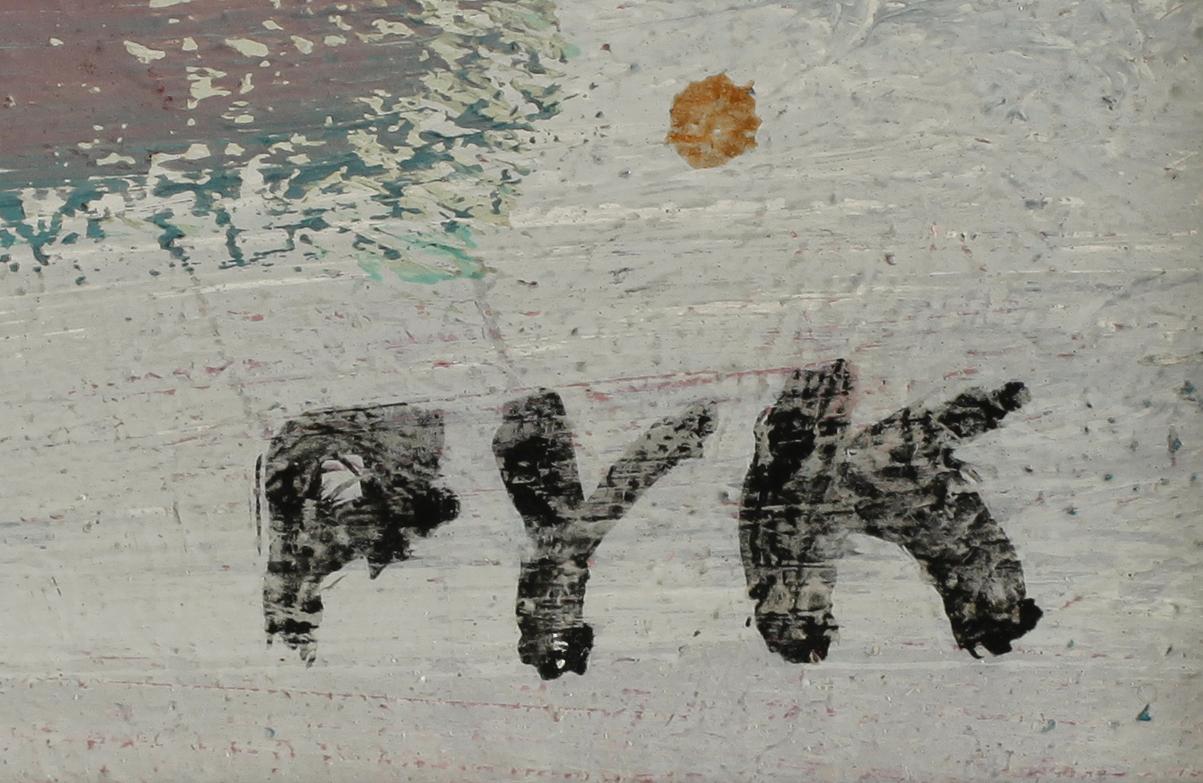 MADELEINE PYK, olja på pannå, sign.