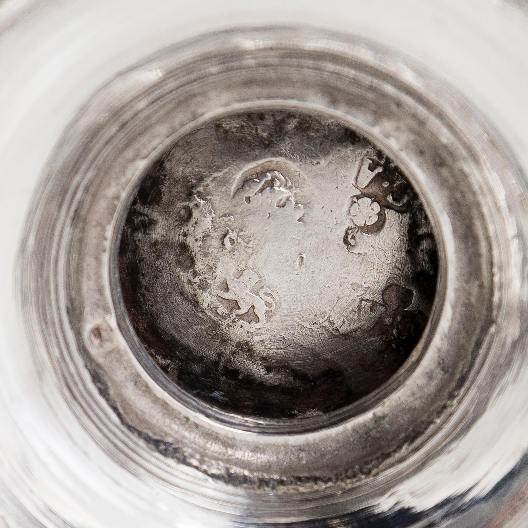 A George II sterling silver caster, maker's mark of Charles Alchorne, London 1730s, unclear year mark.