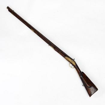 Percussion gun, converted from flintlock, Sweden, 18th century.