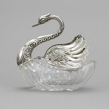 SKÅL MED SILVERMONTERING, svenska importstämplar, 1900-talets andra hälft.